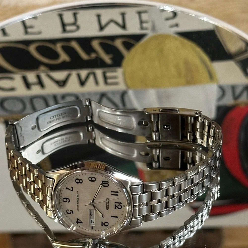 🔥 CITIZEN WATCH STAINLESS STEEL UNISEX NEW BATTERY SIZE 7.5”